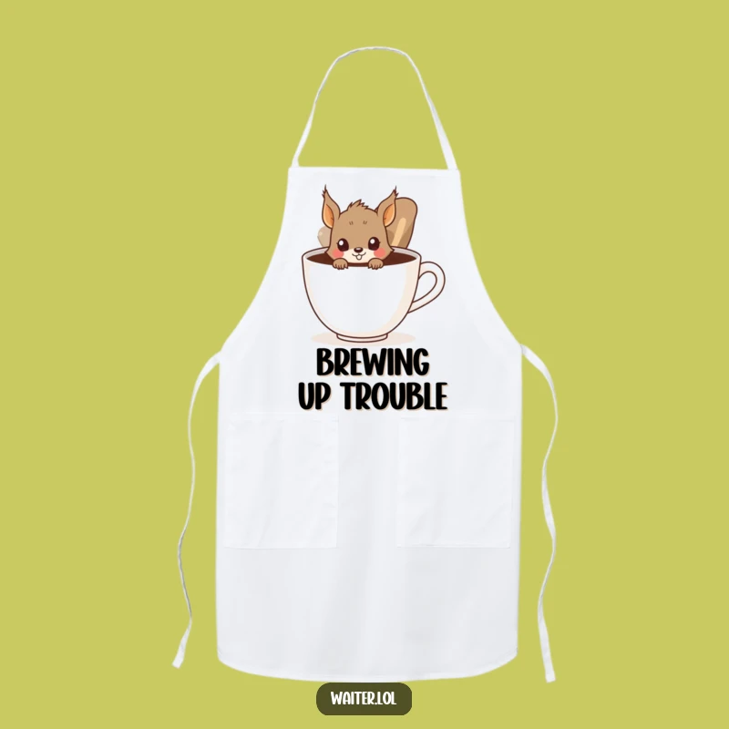 Funny Squirrel Apron: Kitchen Humor for Coffee Cooks, Perfect Gift