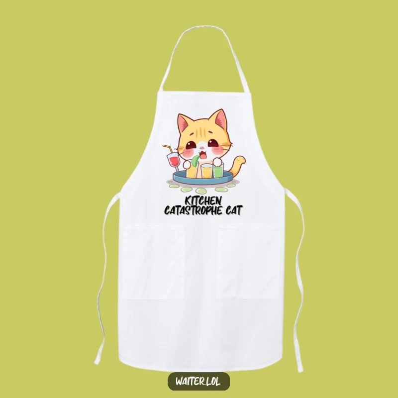 Funny Cat Bartender Apron - Yelping Drink Spill Protection
