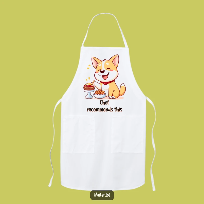 Funny Dog Menu Apron: Chef Dog Pointing, Hilarious Foodie Gift for Cooks