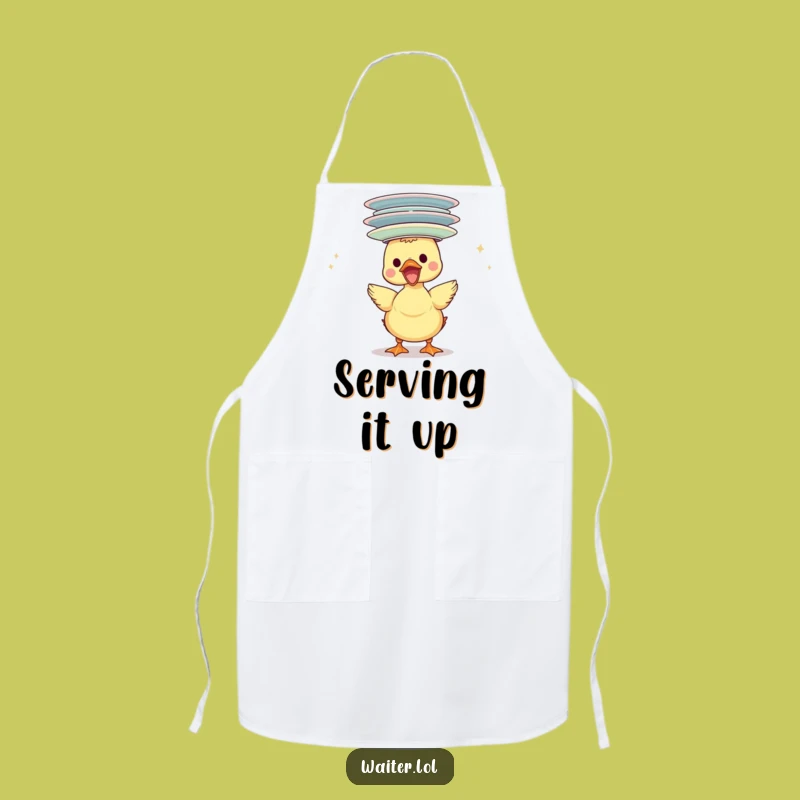 Funny Duckling Plate Stack Apron: Culinary Fun with Balancing Act Gift