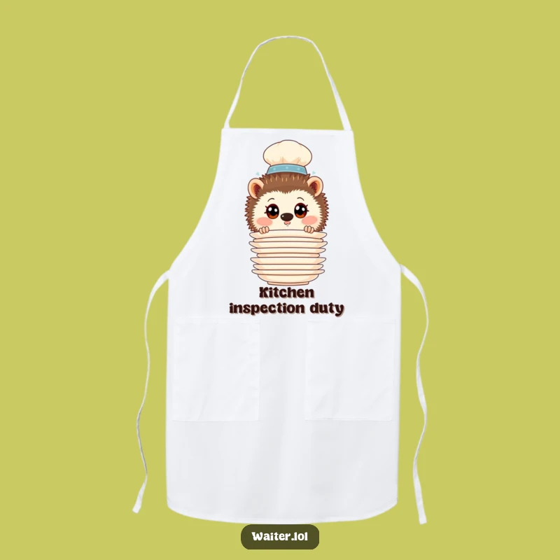 Funny Hedgehog Waiter Apron: Serve with Curiosity in Hilarious Critter Style