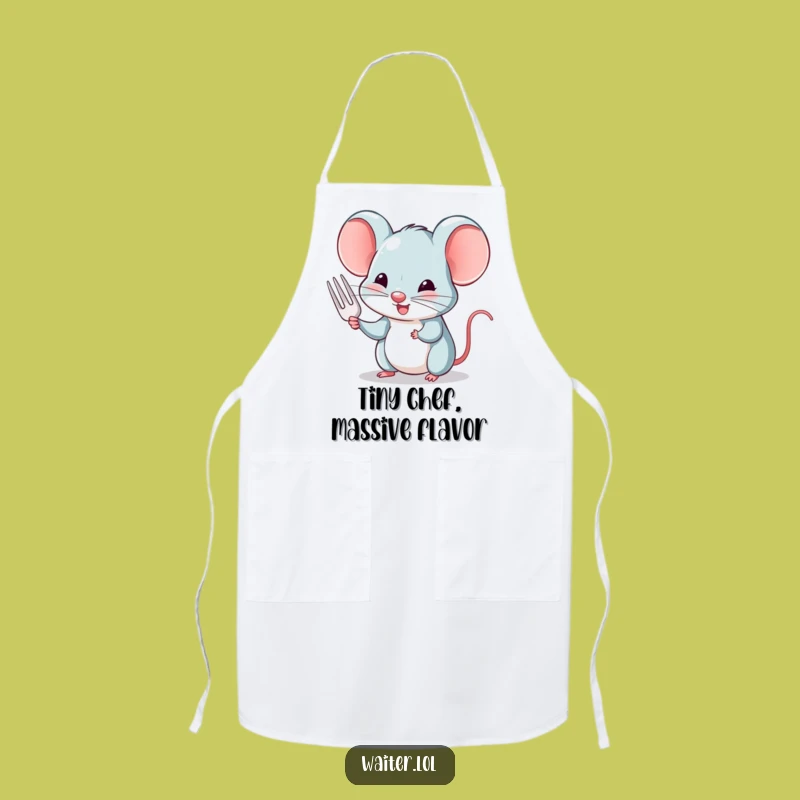 Funny Mouse Polite Nod Apron: Cook with Charm and Humorous Grace