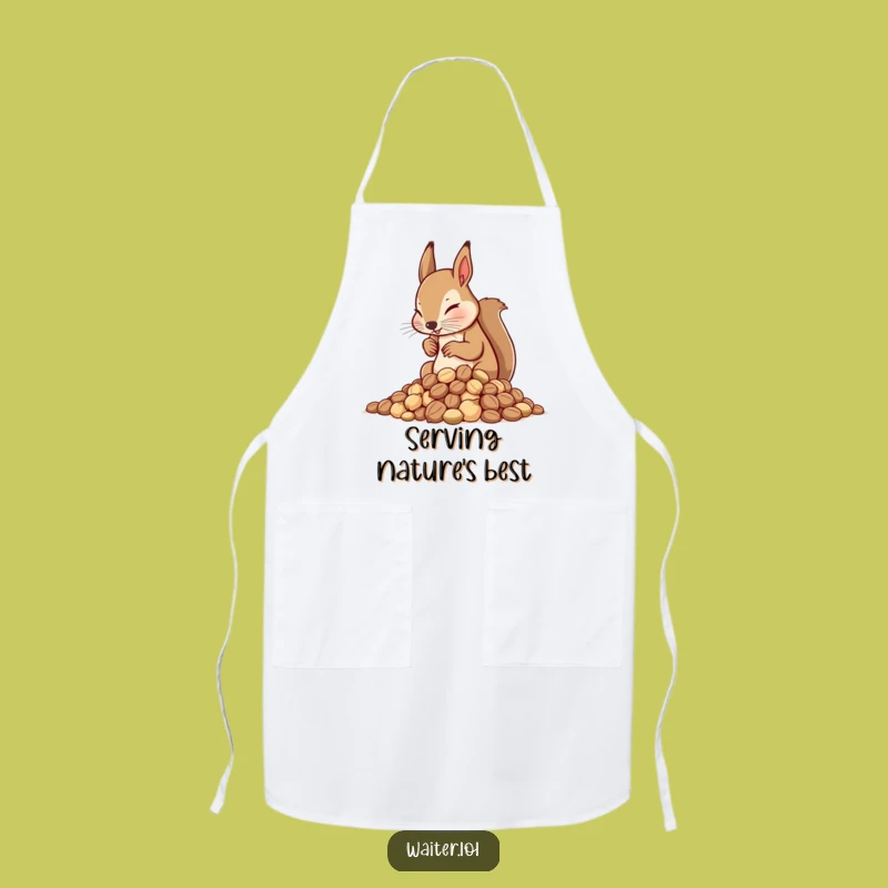 Funny Squirrel Waiter Apron: Cook with Focus in Hilarious Nut Arranger Style