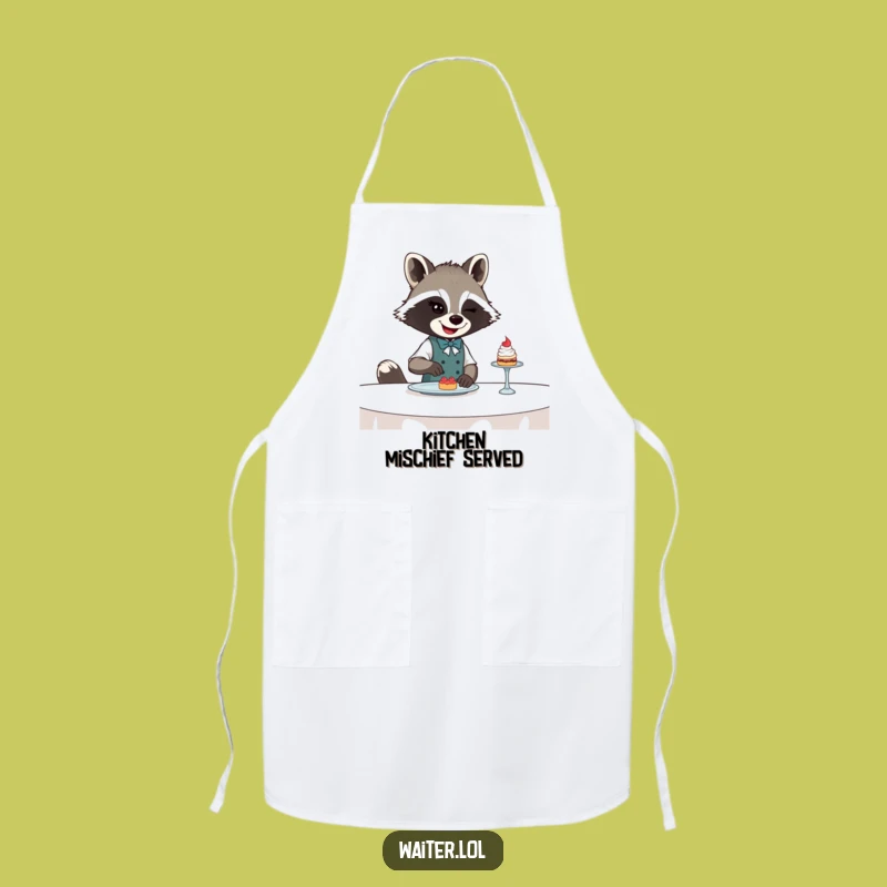 Funny Raccoon Waiter Apron: Cook with Mischief in Hilarious Bandit Style