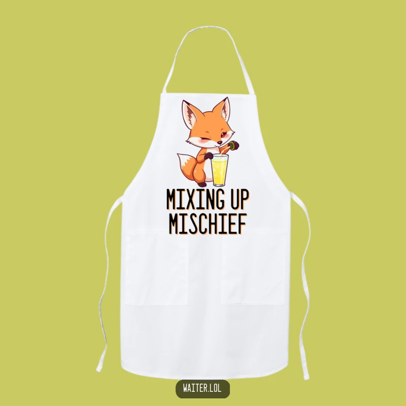 Funny Fox Pouring Drink Apron - Serve Up Laughs in Style, Perfect Gift!