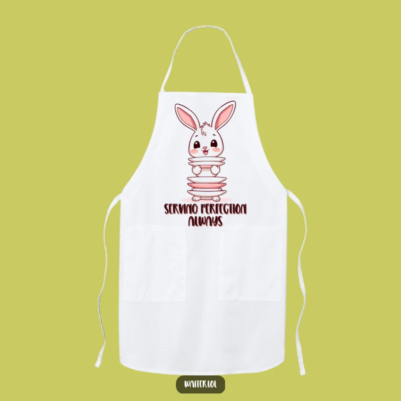 Funny Bunny Kitchen Helper Apron - Wobbly Plate Balance