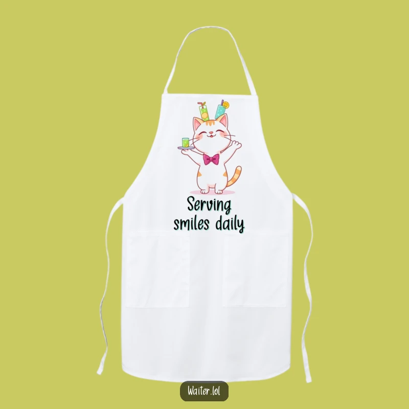 Funny Cat Bartender Apron - Wobbly Drinks Chef Humor Gift