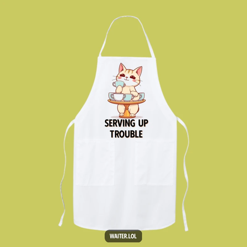 Funny Cat Teacup Apron - Kitchen Chaos Masterpiece, Perfect Gift!