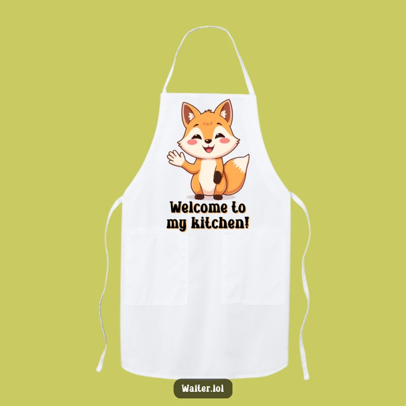 Funny Fox Apron: Welcoming Kitchen Wear, Perfect Gift for Home Chefs