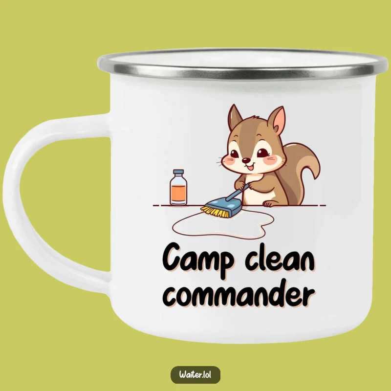 Funny Squirrel Cleaning Camping Mug - Sip & Scrub Outdoors, Great Gift!
