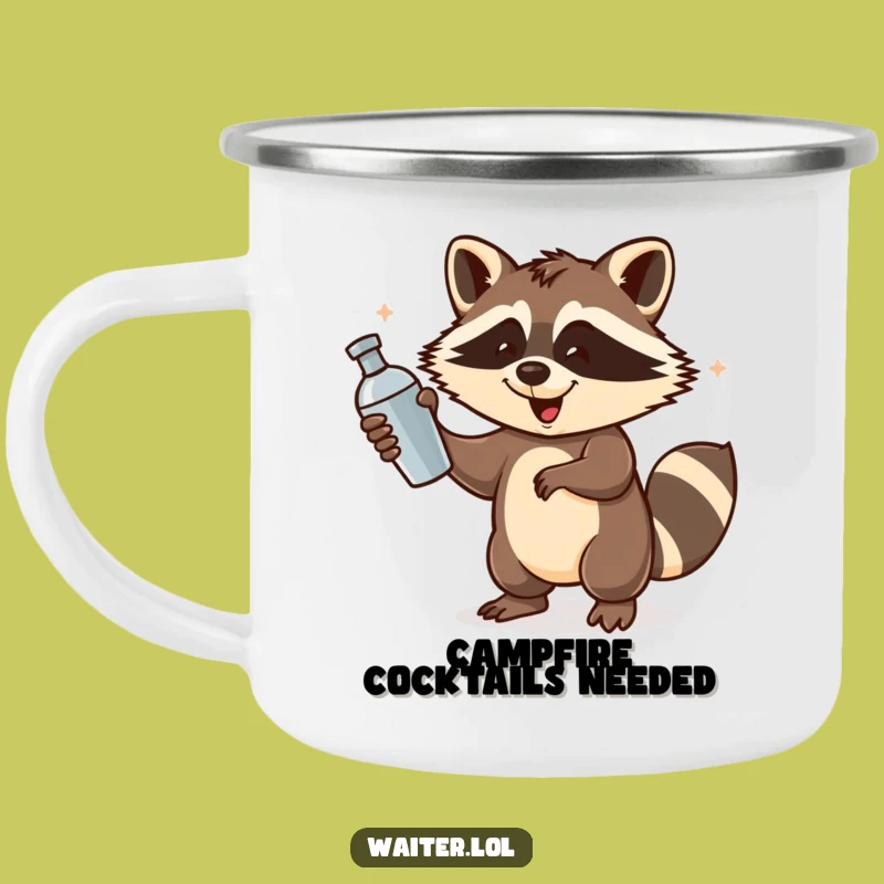 Funny Raccoon Bartender Camping Mug: Shakin’ Raccoon for Trail Cocktails, Great Funny Gift