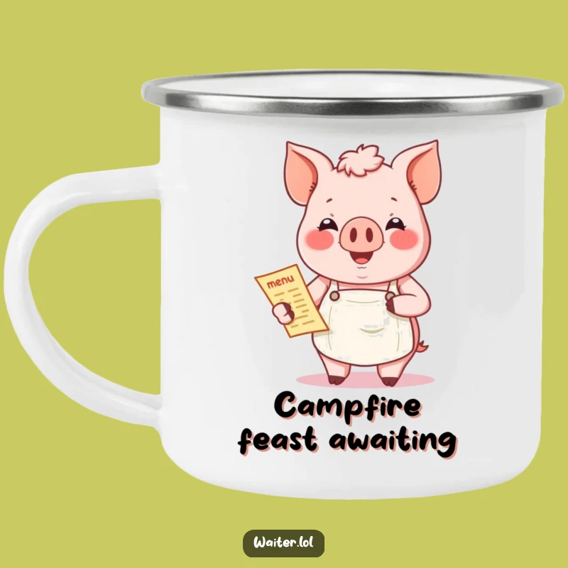 Funny Pig Chef Camping Mug: Durable & Jovial, Perfect Outdoor Foodie Gift