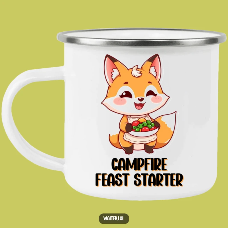Durable Funny Fox Chef Camping Mug - Outdoor Culinary Fun