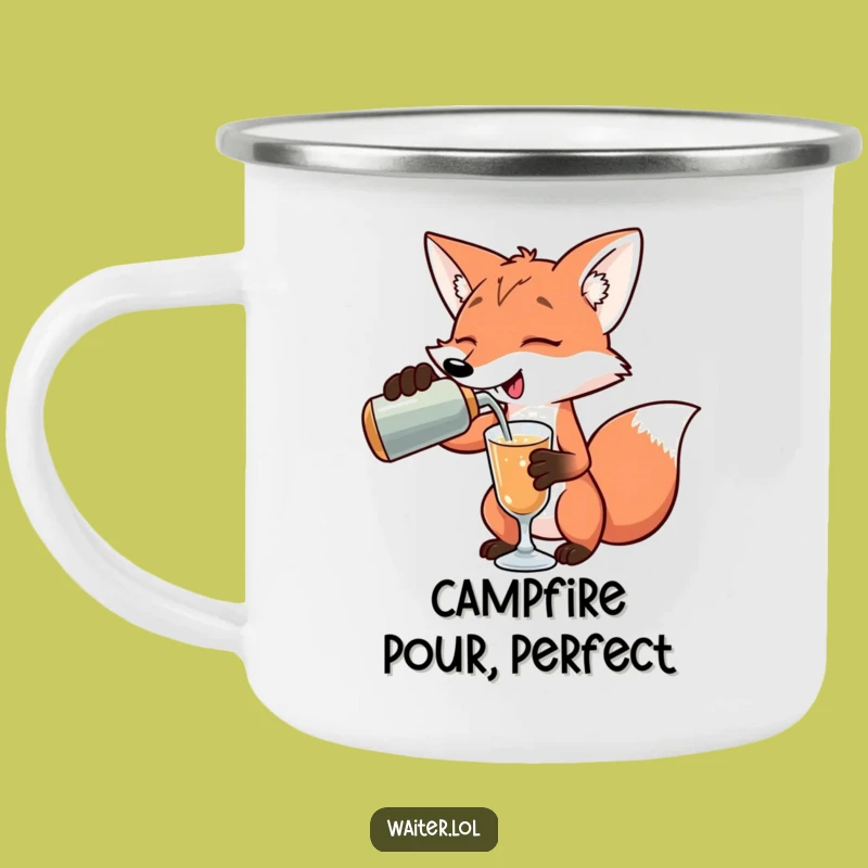 Funny Fox Bartender Camping Mug: Exotic Pour Outdoors, Adventure Gift, Perfect Funny Gift