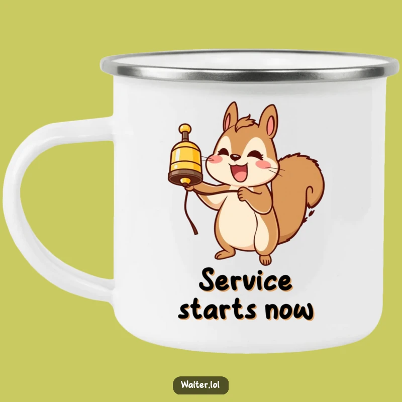 Durable Funny Squirrel Service Bell Camping Mug: Adventure Fuel!