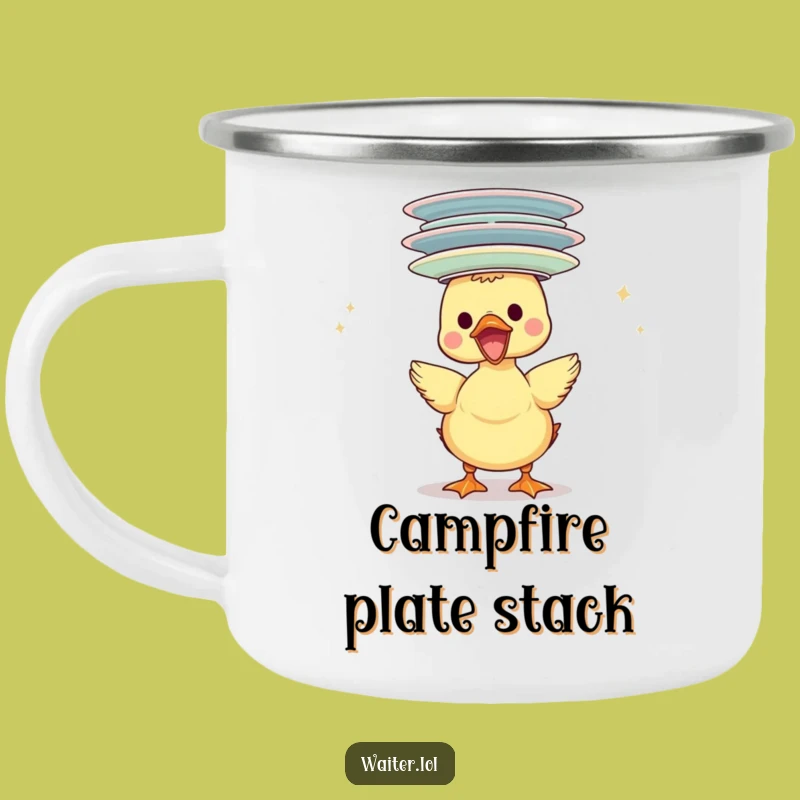 Funny Duckling Plate Stack Camping Mug: Hilarious Balancing Act Go-To Gift