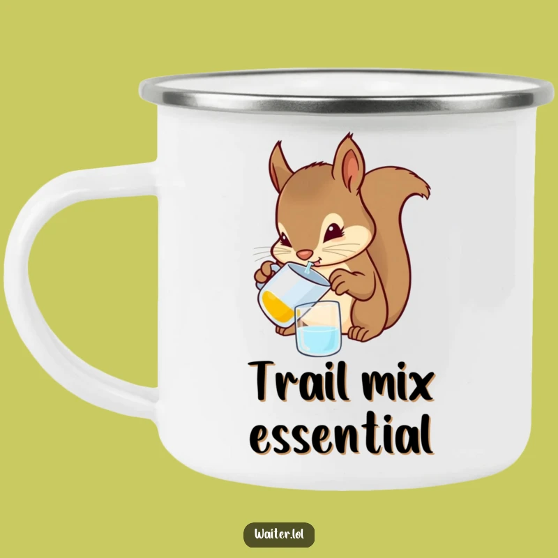 Funny Squirrel Bartender Camping Mug: Adventure Fuel with a Hilarious Rodent