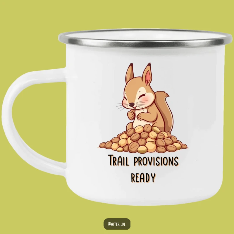 Funny Squirrel Waiter Camping Mug: Durable and Hilarious Focused Outdoor Gear