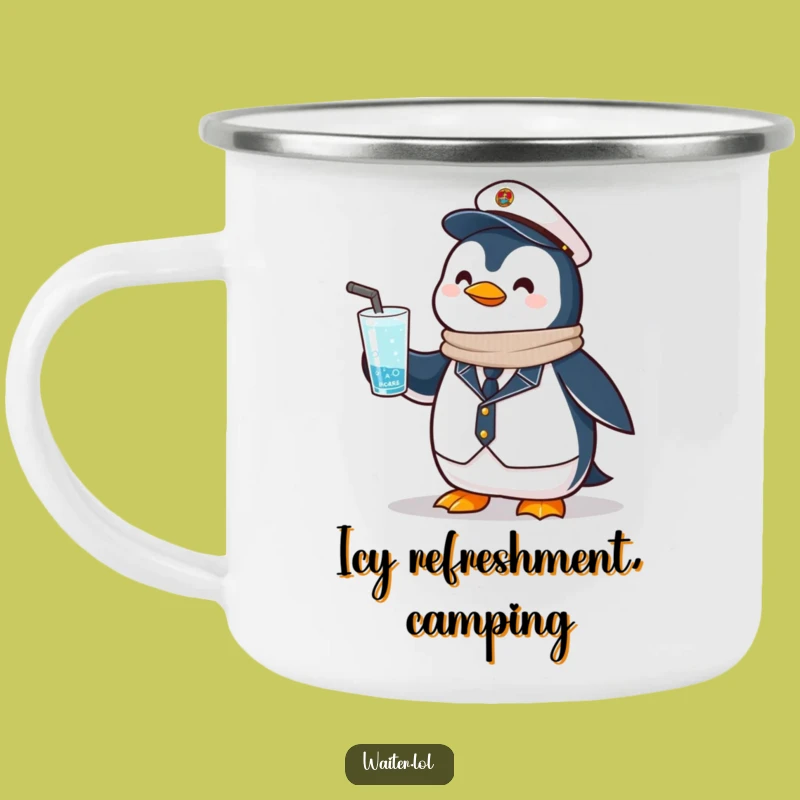Funny Penguin Bartender Camping Mug: Durable & Cool, Perfect Outdoor Drink Gift