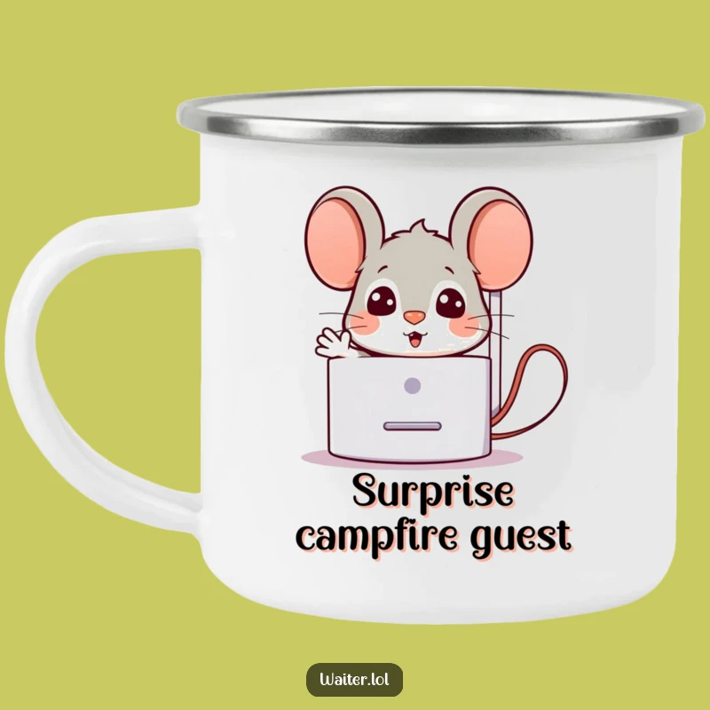 Funny Mouse Surprise Camping Mug: Welcome Brew, Perfect Funny Gift for Campers!