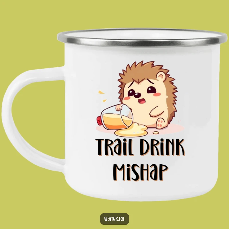 Funny Hedgehog Spill Camping Mug: Adventure Fuel for Laughs!