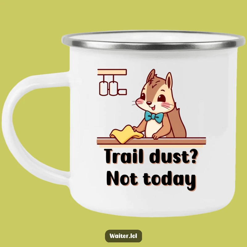 Funny Squirrel Cleaner Camping Mug: Dapper Bowtie Squirrel for Trail Tidiness, Great Funny Gift