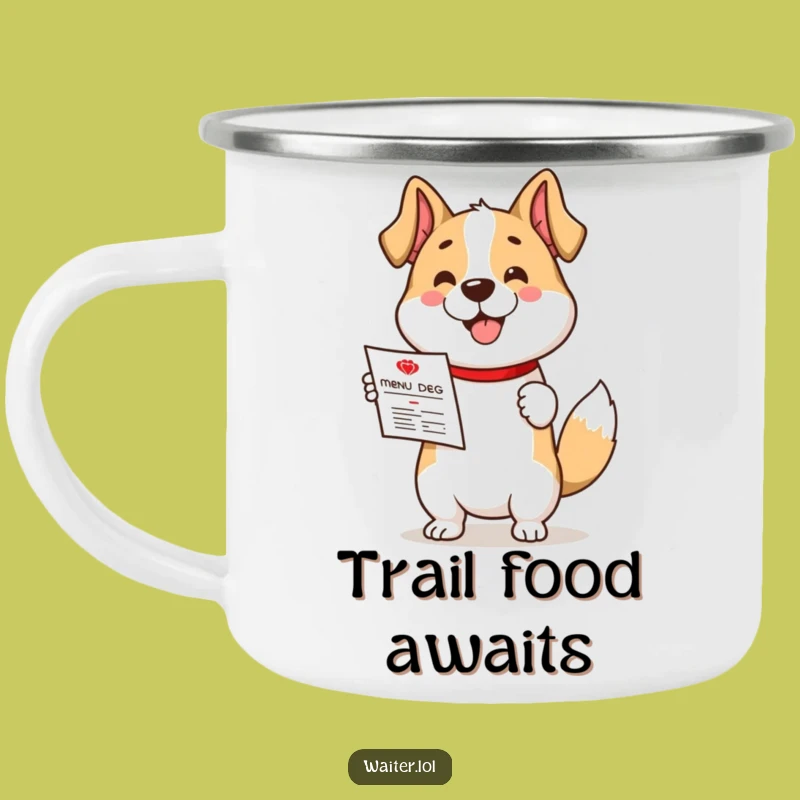 Funny Dog Diner Camping Mug - Wagging Tail Outdoor Service