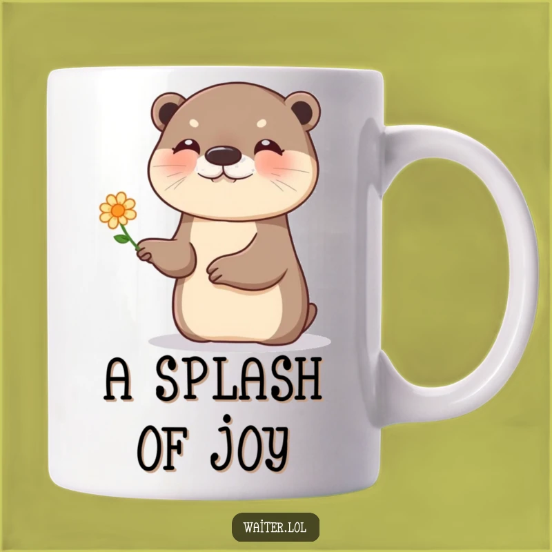 Funny Otter Flower Mug: Joyful Presentation Humor, Perfect Gift
