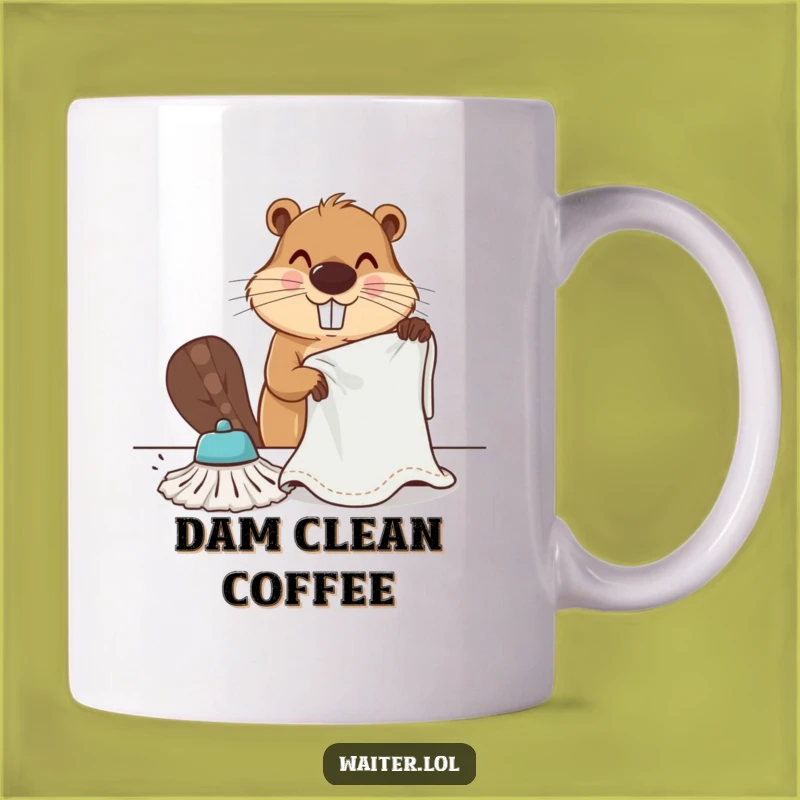 Funny Determined Beaver Cleaner Mug - Hard Work & Humor Gift!