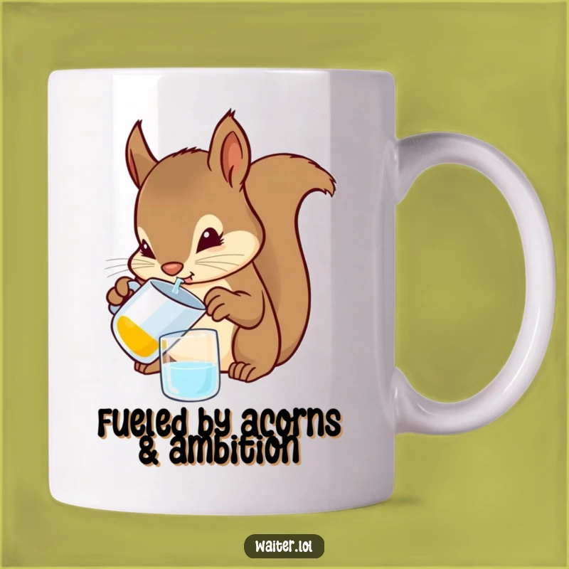 Funny Squirrel Bartender Mug: A Focused Rodent Pouring Drinks as a Hilarious Gift
