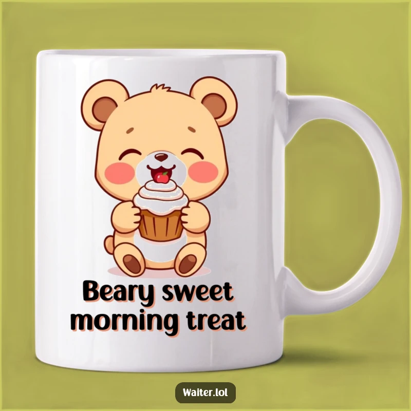 Funny Bear Cub Cupcake Mug: Sweet Delight, Perfect Gift for Treat Lovers!