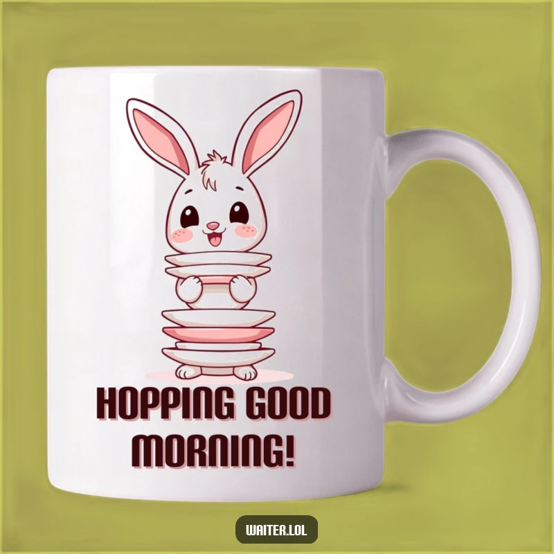 Funny Bunny Plate Balancer Mug - Wobbly Ears Humor Gift