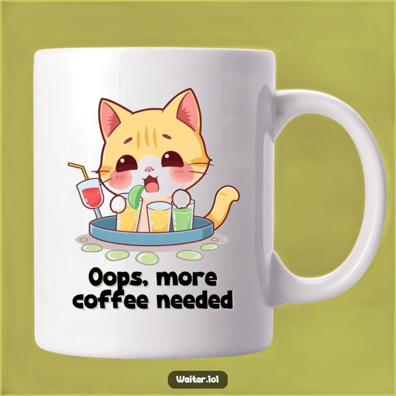 Funny Cat Spill Surprise Mug - Yelping Drink Disaster Gift