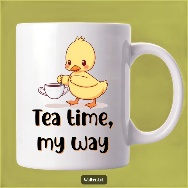 Funny Determined Duckling Tea Cup Mug - Adorable Humorous Gift for Tea Lovers