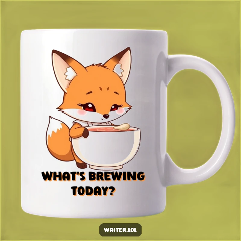 Funny Fox Chef Mug: Curious Fox Explores New Flavors, Perfect Kitchen Gift!