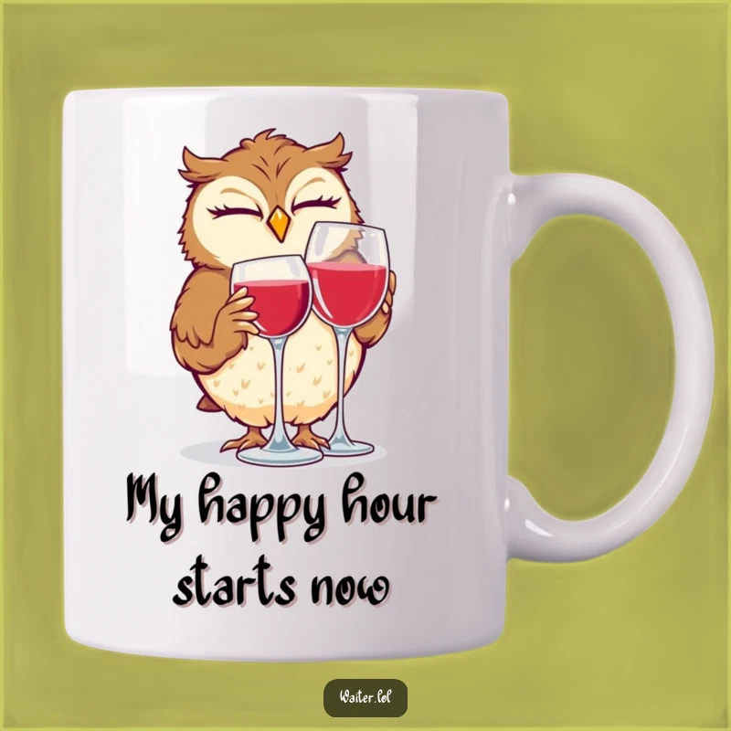 Funny Giggling Owl Wine Glass Mug: The Perfect Humorous Gift for Drink Lovers