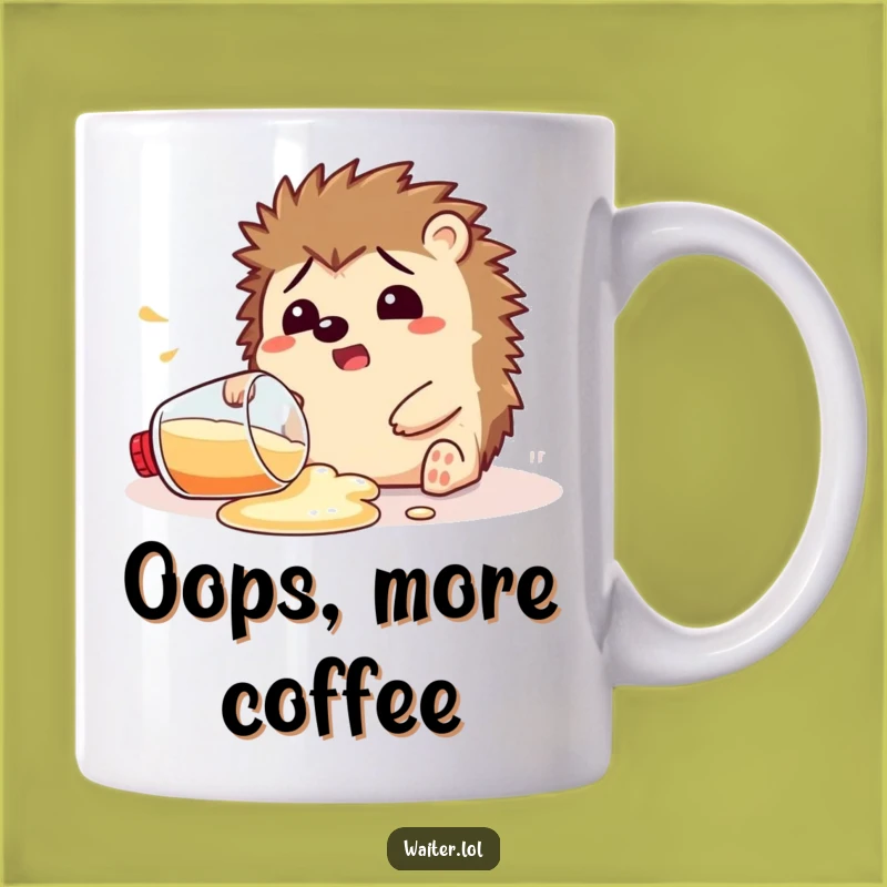 Funny Hedgehog Spill Mug: A Hilarious Gift for Clumsy Moments!