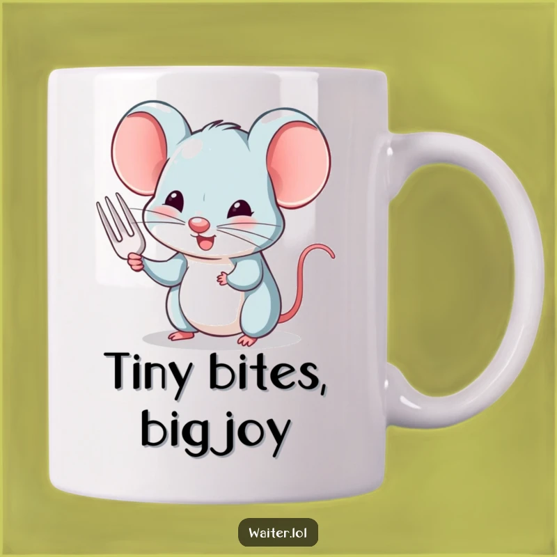 Funny Mouse Fork Nod Mug: A Charming, Humorous Gift for Foodie Friends