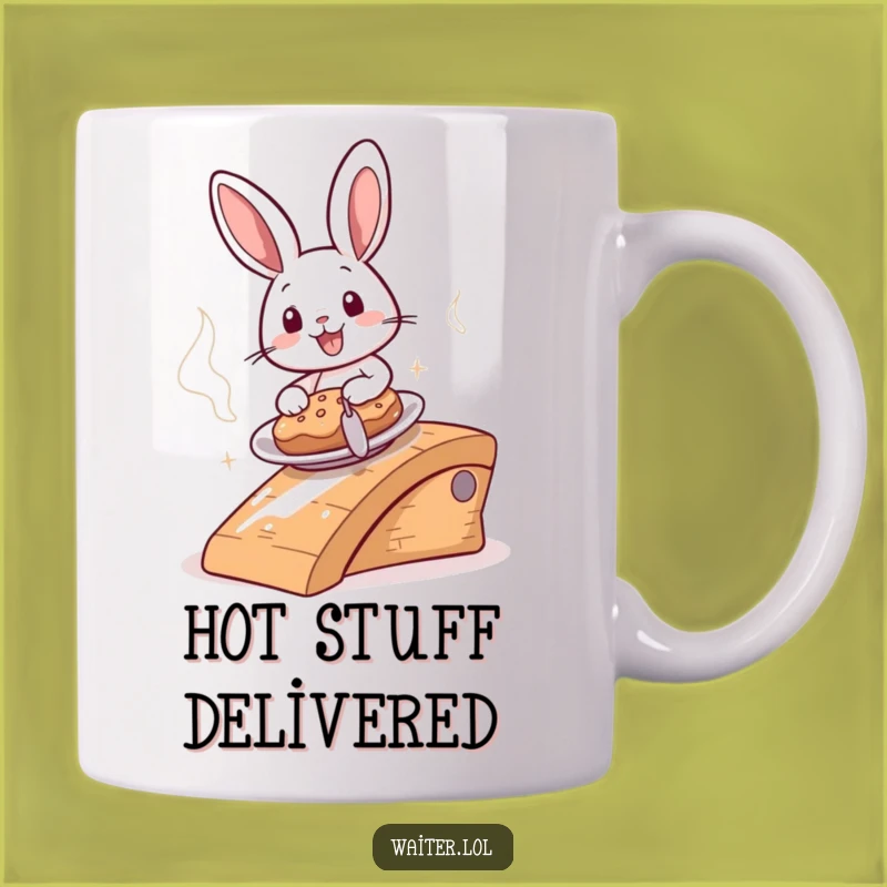 Funny Cheerful Bunny Chef Mug - Speedy Food Service Gift!