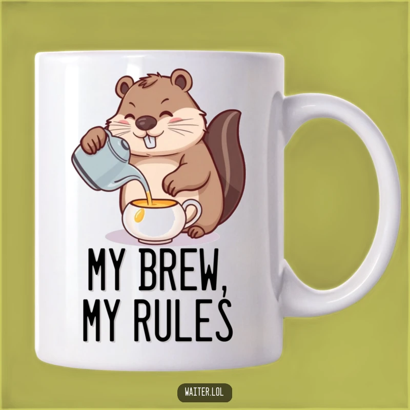 Funny Beaver Tea Time Mug: Precise Pouring for a Perfect Brew