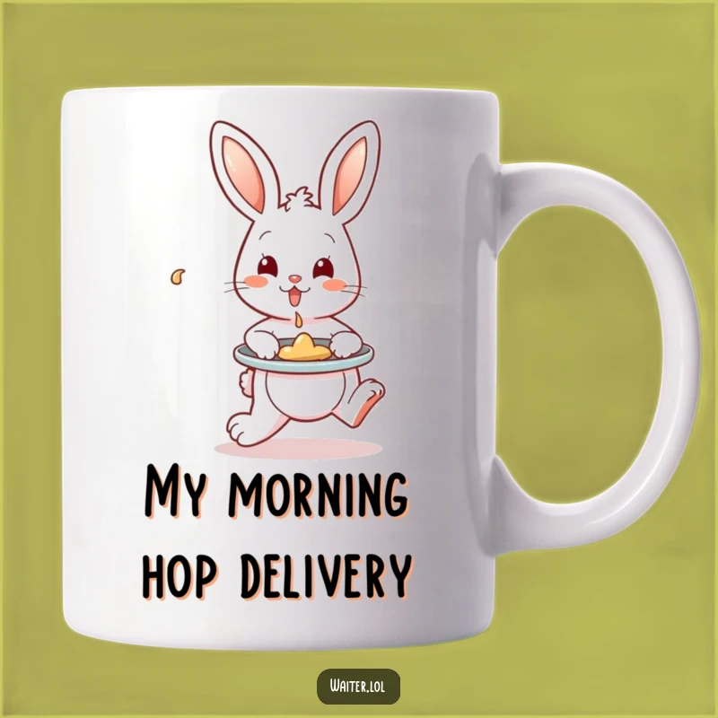 Funny Bunny Spill Control Mug: Careful Service, Perfect Funny Gift for Clumsy Friends!