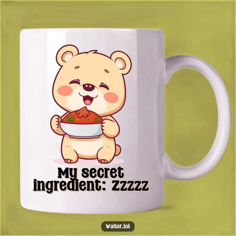 Funny Giggling Bear Cub Proudly Presents Dish Mug - A Hilarious Gift Idea!