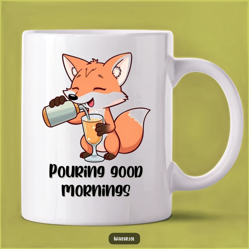 Funny Fox Bartender Mug: Exaggerated Pour Art, Sly Drinker, Perfect Funny Gift