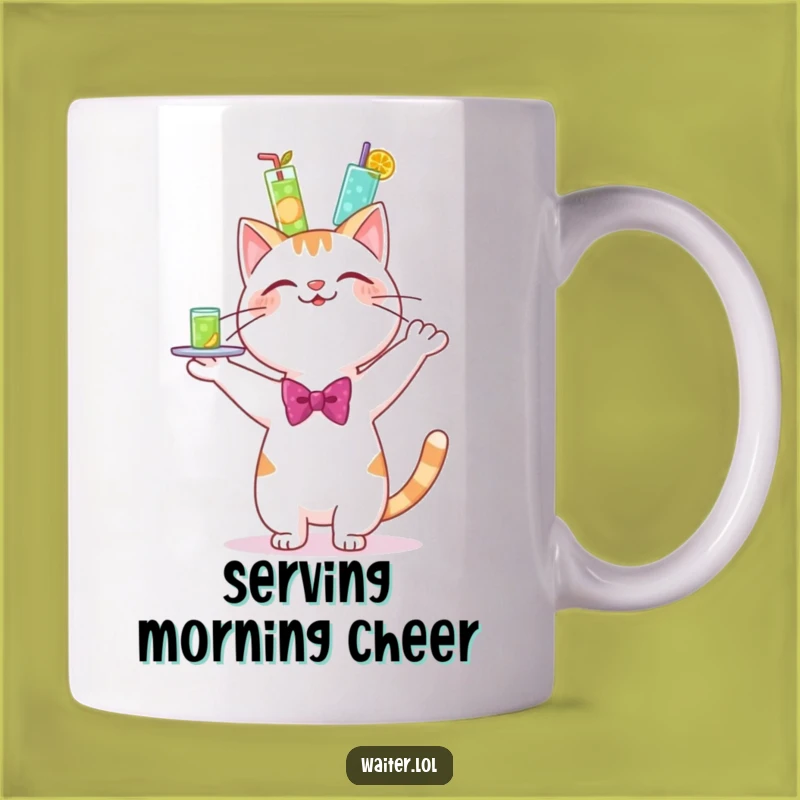 Funny Cat Bartender Mug - Wobbly Drinks Humor Gift