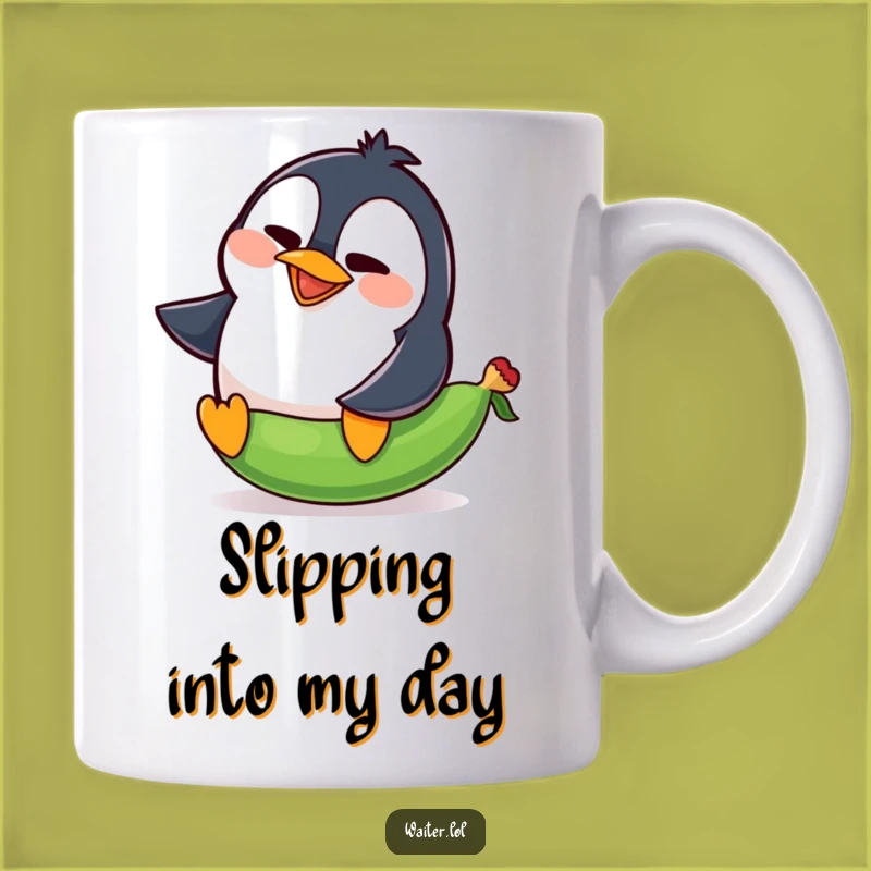 Funny Penguin Pea Slip Mug: Comical Squawk Makes Hilarious Coffee Gift