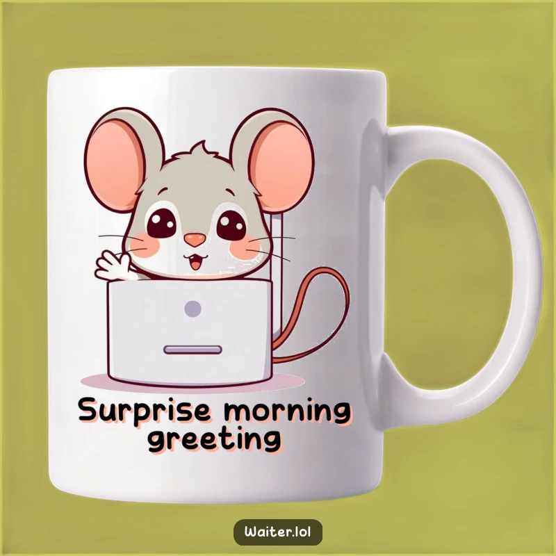 Funny Mouse Napkin Surprise Mug: Welcoming Friend, Perfect Funny Gift for Amusing Mornings!