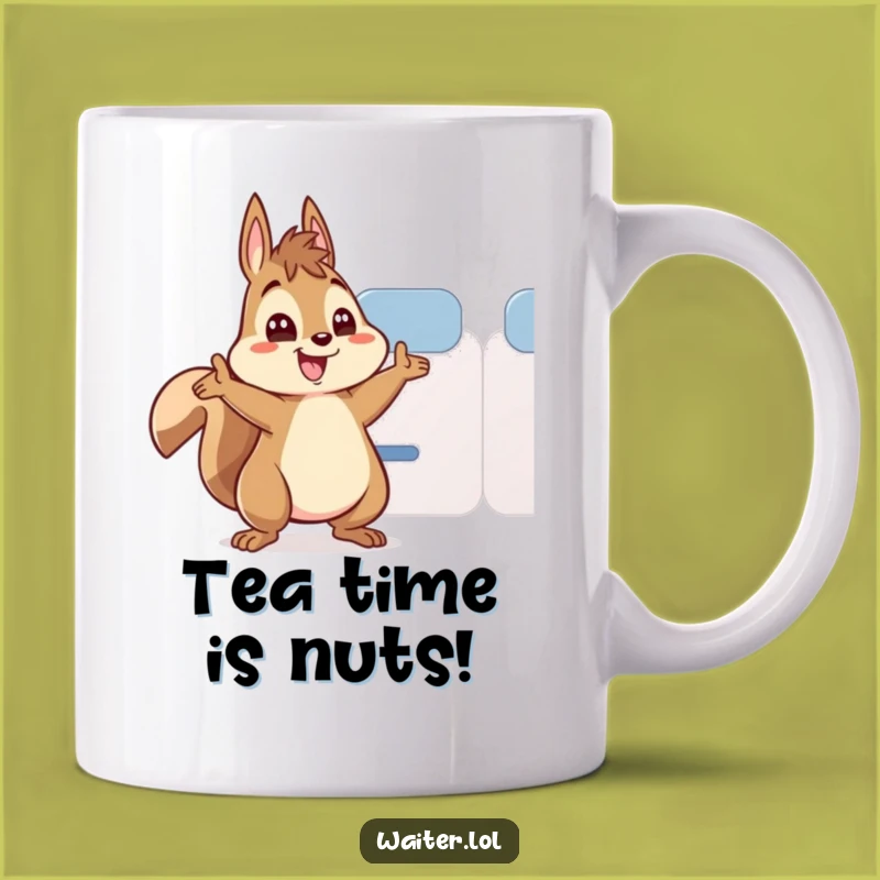 Funny Squirrel Tea Refill Mug - Wide Eyed Enthusiasm Gift