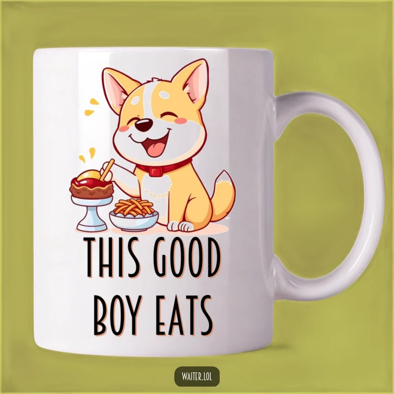 Funny Dog Menu Mug: Happy Pup Pointing to Food, Perfect Funny Gift for Dog Lovers