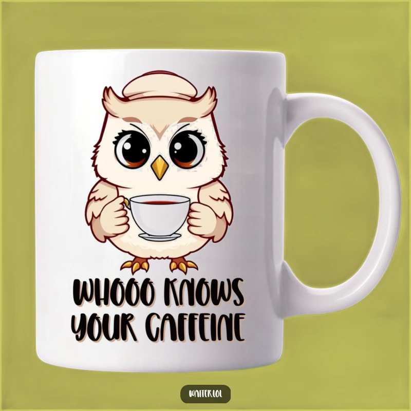 Funny Owl Waiter Mug: Cheerful Bird Serving Tea, Perfect Humorous Gift for Bird Lovers