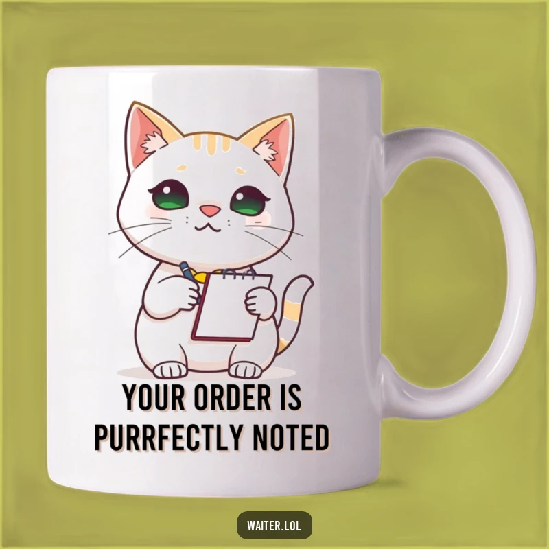 Funny Cat Barista Mug: A Focused Feline Taking Your Order as a Perfect Gift